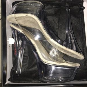 Clear stilettos